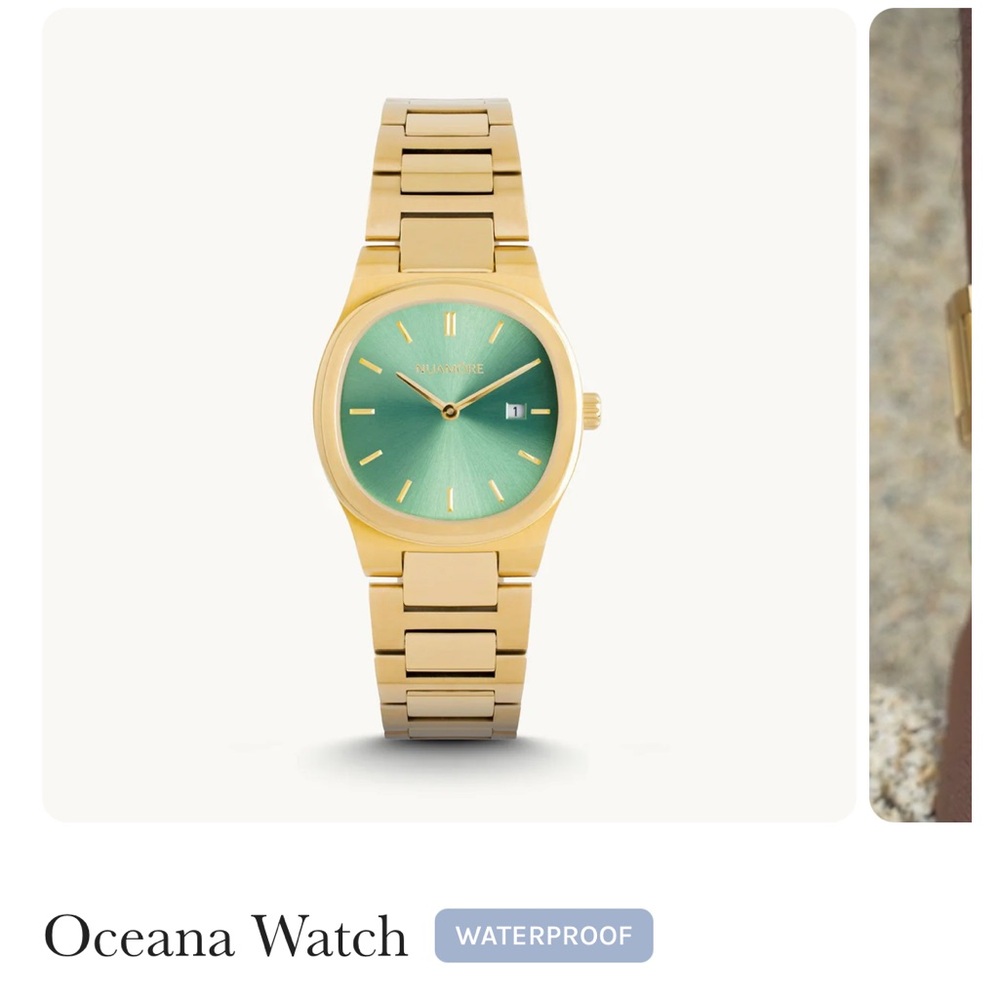 Rolex like watch : Nuamore Gold and Green Women's Watch